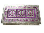 STONE STUDDED OXIDIZED JEWELERY BOX  (13