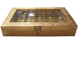GOLDEN OXIDIZED SWEET BOX  (12
