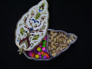 LEAF SHAPED HANDMADE MEENAKARI DRY FRUIT BOX