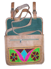 ARI EMBROIDERY LEATHER SCHOOL BAG