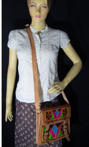ARI EMBROIDERY LEATHER TOTE BAG