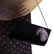 Brooch Faux Leather Clutch
