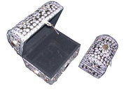 STONE DECORATED  LAC MDF WOOD BOX