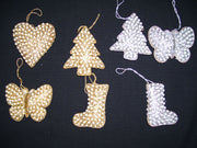 PEARL CHRISTMAS HANGING TREE STAR,BUTTERFLY ,SHOES