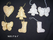 PEARL CHRISTMAS HANGING TREE STAR,BUTTERFLY ,SHOES