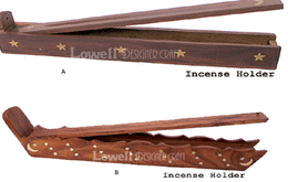 BRASS INLAY INCENSE BURNER BOX