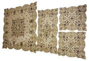 Golden net Bead embroidery table cover Square Dining Center Table Cover