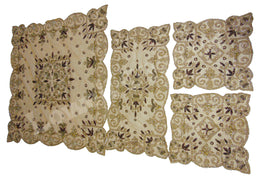 Golden net Bead embroidery table cover Square Dining Center Table Cover