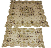Golden net Bead embroidery table cover Square Dining Center Table Cover