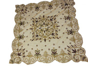 Golden net Bead embroidery table cover Square Dining Center Table Cover