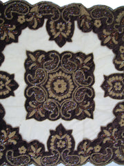 NET  VELVET EMBROIDERY TABLE COVER