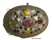 METAL CLUTCH BAG WITH STONES WHOLESALE