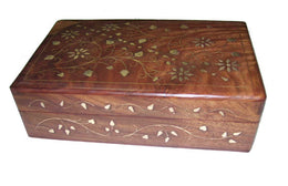 WOODEN BOX BRASS INLAY  DESIGN   (8