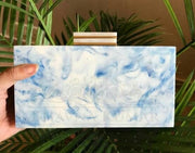 MARBLE PATTERN ELEGANT ACRYLIC CLUTCH BOX PURSE BAGS RESIN