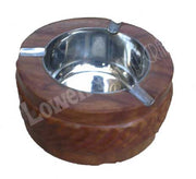 ROUND SHAPE WOODEN ASHTRAY HOUSE CAR CIGRATTE GIFT