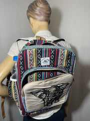 Hemp Laptop Backpack Bag screen print