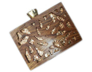 WOOD ACRYLIC CLUTCH BOX PURSE BAGS RESIN