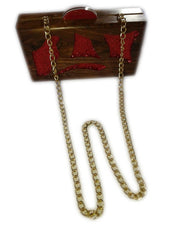 WOOD ACRYLIC CLUTCH BOX PURSE BAGS RESIN