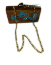 WOOD ACRYLIC CLUTCH BOX PURSE BAGS RESIN