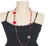 GLASS & METAL  BEAD NECKLACE