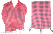 TWILL CHECK SCARF WITH FRINGES