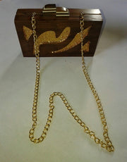WOOD ACRYLIC CLUTCH BOX PURSE BAGS RESIN