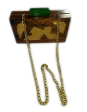WOOD ACRYLIC CLUTCH BOX PURSE BAGS RESIN