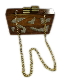 WOOD ACRYLIC CLUTCH BOX PURSE BAGS RESIN