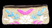 Floral Beaded Clutch Bag