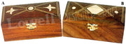 WOODEN BRASS INLAY BOX