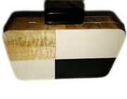 WOOD ACRYLIC RESIN CLUTCH BOX PURSE BAGS