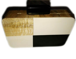 WOOD ACRYLIC RESIN CLUTCH BOX PURSE BAGS