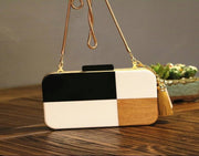 WOOD ACRYLIC RESIN CLUTCH BOX PURSE BAGS