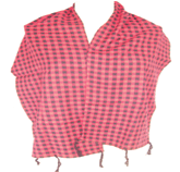 TWILL CHECK SCARF WITH FRINGES