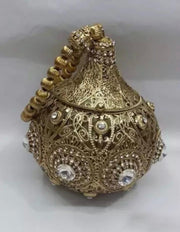 Wedding Clutch Metal Round Purse