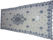 silver Embroidered  6 seat Dining Table Cover