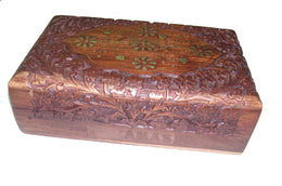 WOODEN BOX BRASS INLAY DESIGN   (8