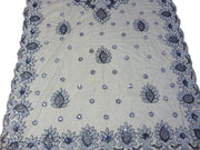 silver Embroidered  6 seat Dining Table Cover