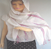 LUREX  COTTON STRIPE SCARF