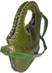 SMALL ROUND HANDLELEATHER BAG