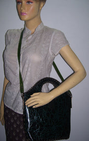 SMALL ROUND HANDLELEATHER BAG