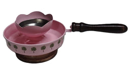 Metal Incense Charcoal Incense Burner palm tree print with Wooden Handle & Base