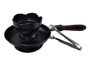 metal Wood Incense Burner Set with fork Handmade Bakhoor Burner