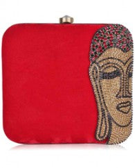 BUDDHA BOX CLUTCH PURSE WITH ZIRCON