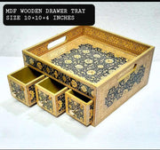 Wooden Drawer Tray Floral Design
