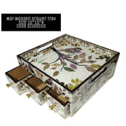 Wooden Drawer Tray Floral Design