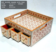 Wooden Drawer Tray Floral Design