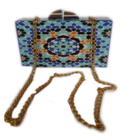 GEOMETRICAL PATTERN RESIN CLUTCH BOX PURSE BAGS
