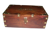 WOODEN BOX BRASS INLAY( 8