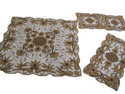 NET  EMBROIDERY TABLE COVER (4 PCS SET)